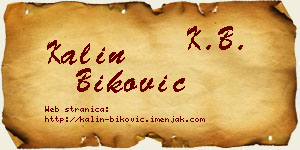 Kalin Biković vizit kartica